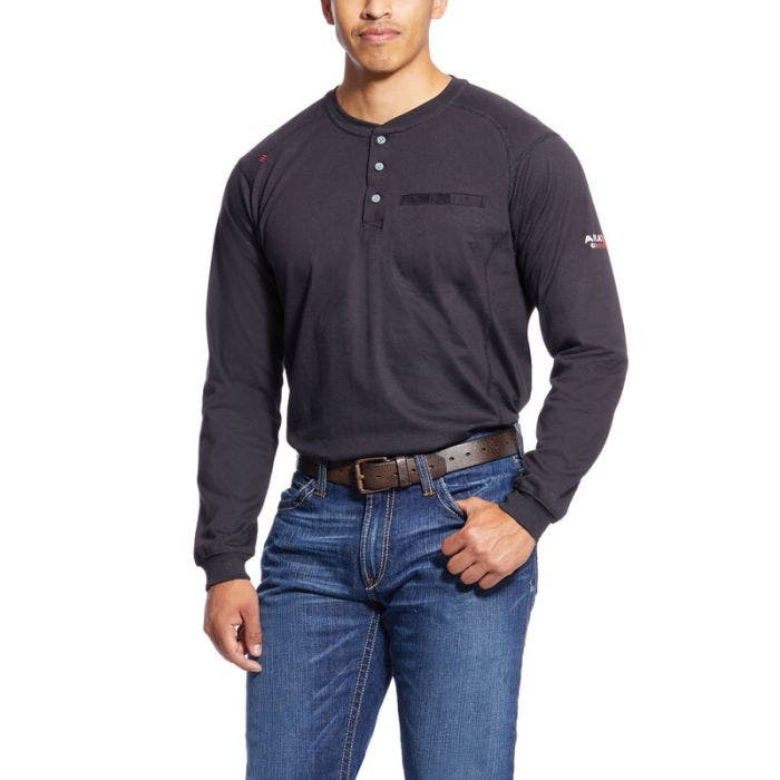 Ariat Fr Air Henley Shirt Black LG Ritz Safety